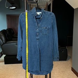 Long Light Deep Blue Denim Shirt Dress - Size 4 - Excellent Condition 👖